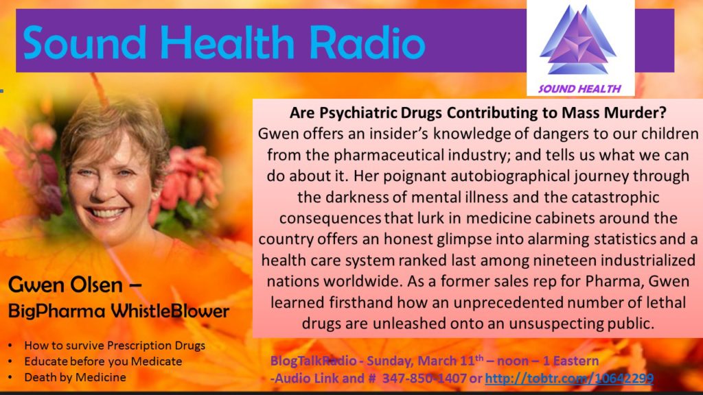 Gwen Olsen appearance on Sound Health Radio flyer